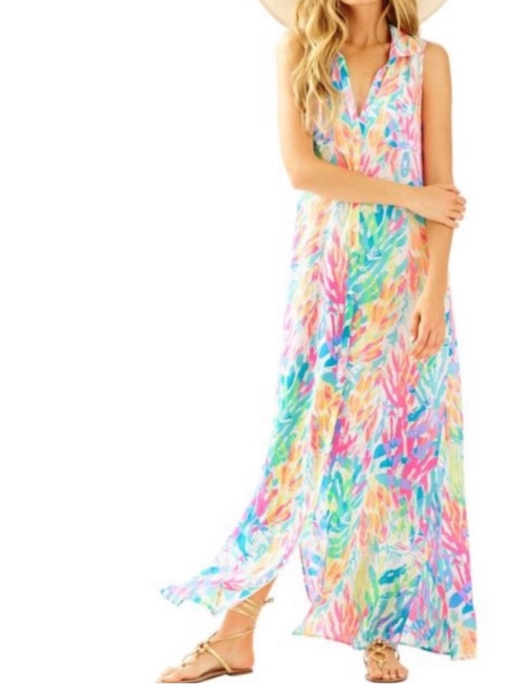 Lilly Pulitzer Ezra Beach Dress Sparkling Sands - XL